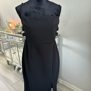 Trixxi Black Strapless Square-Neck Sheath Dress